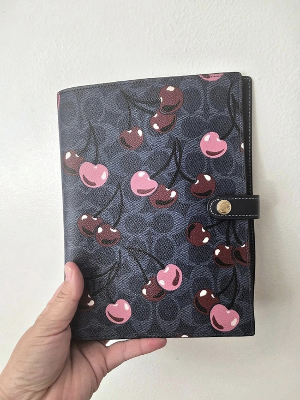 Coach Notebook With Cherry Print Blue & Pink Journal